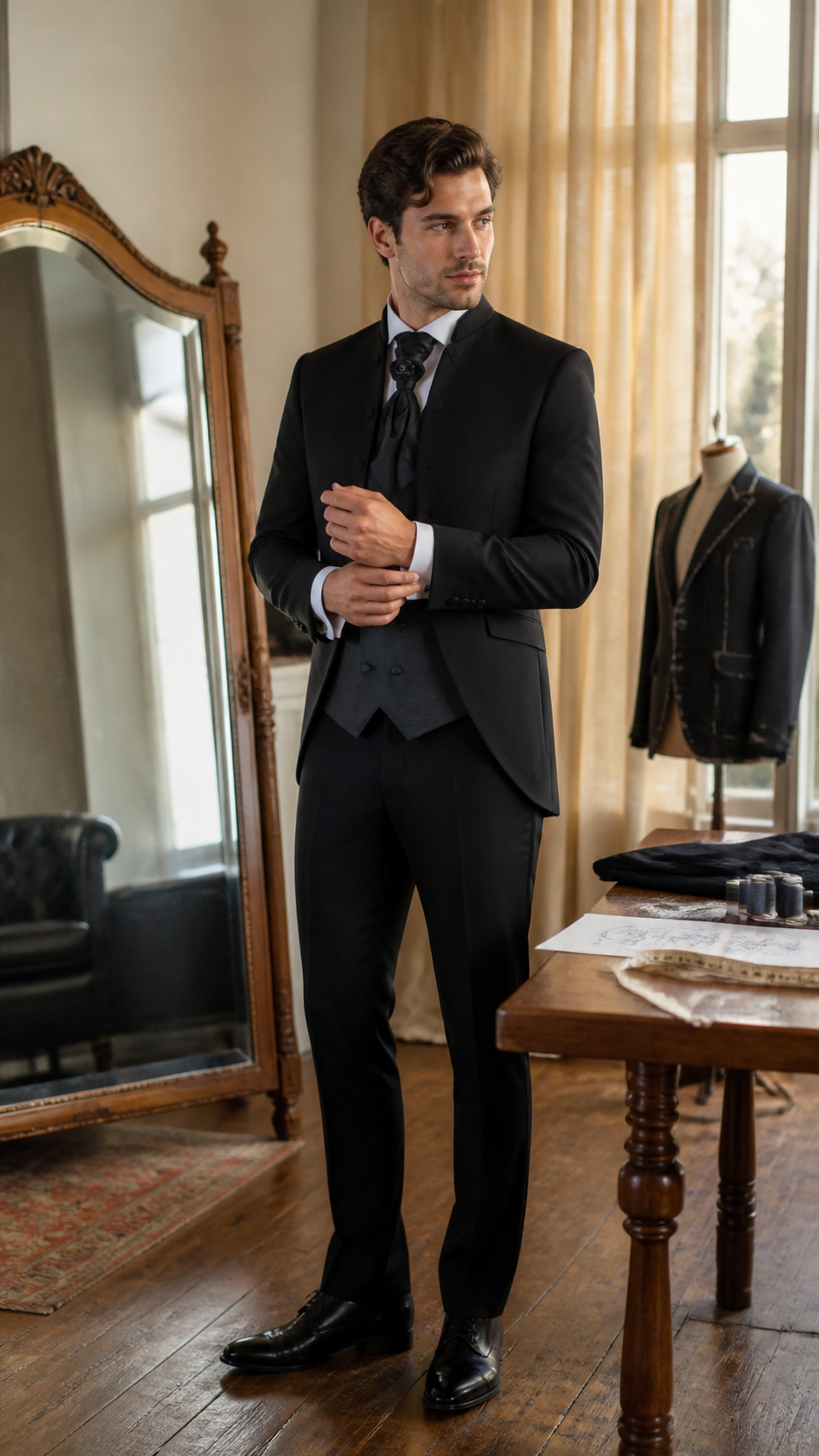 Black Garden Gala Three-Piece Tuxedo