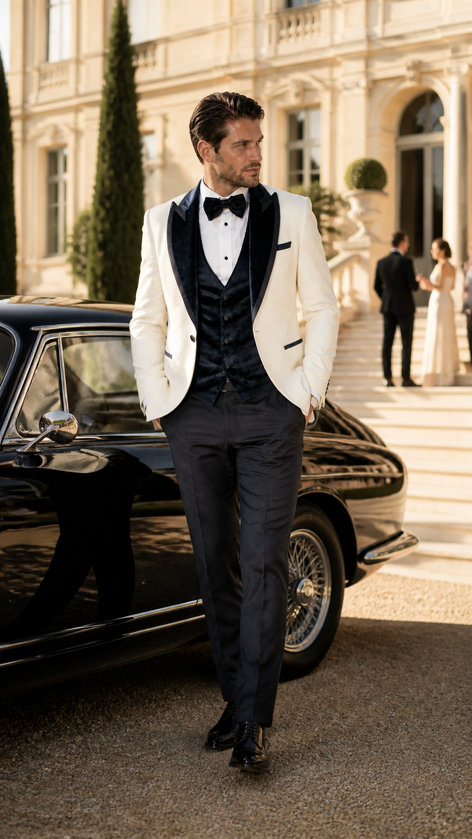 Midnight Gala Ivory & Black Jacquard Tuxedo