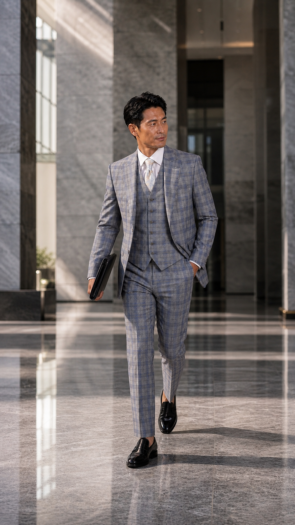 Silver City Plaid Three-Piece Suit