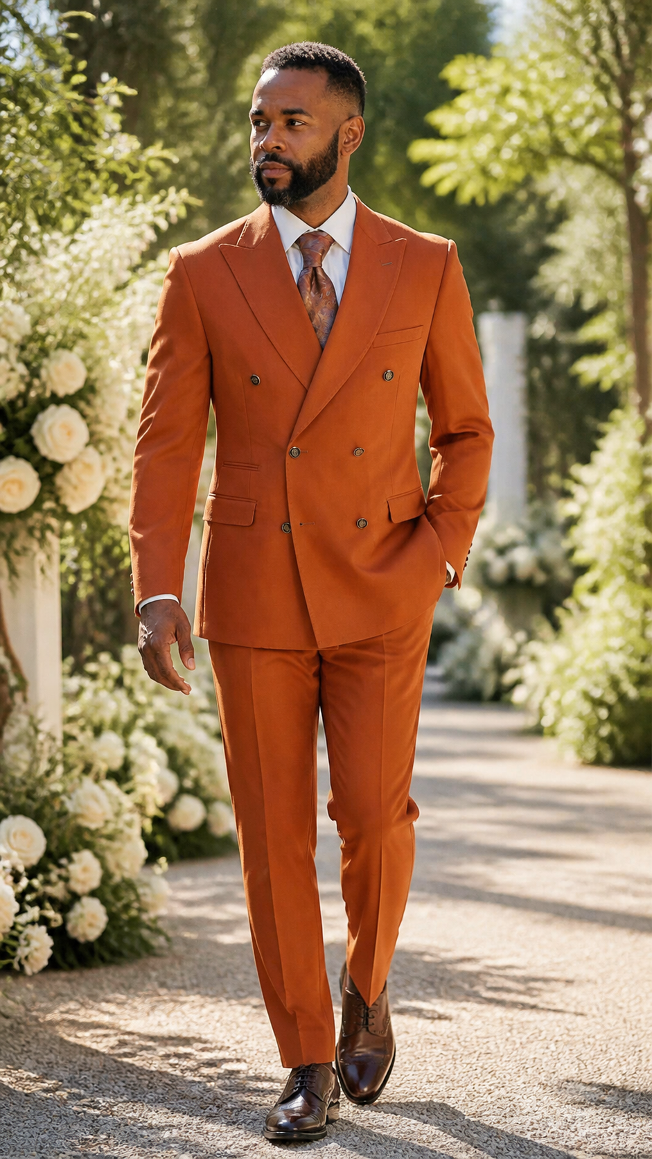 Copper Avenue Rust Double-Breasted Suit