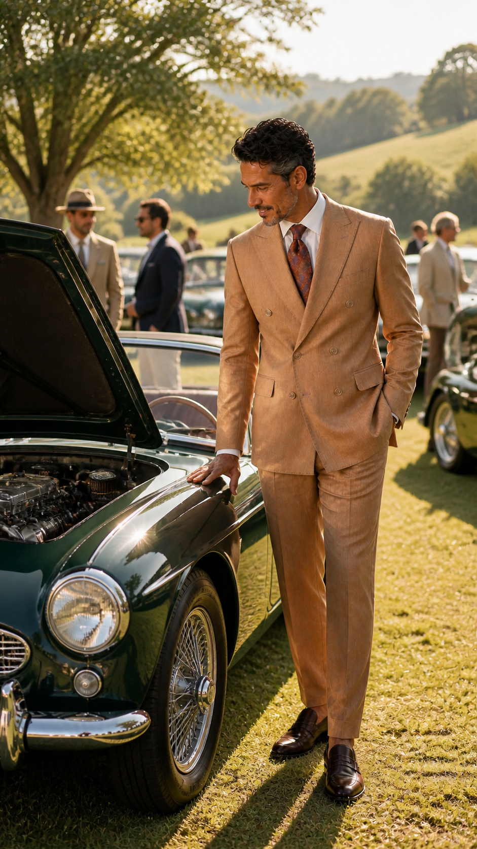 The Grand Passage Tan Double-Breasted Suit