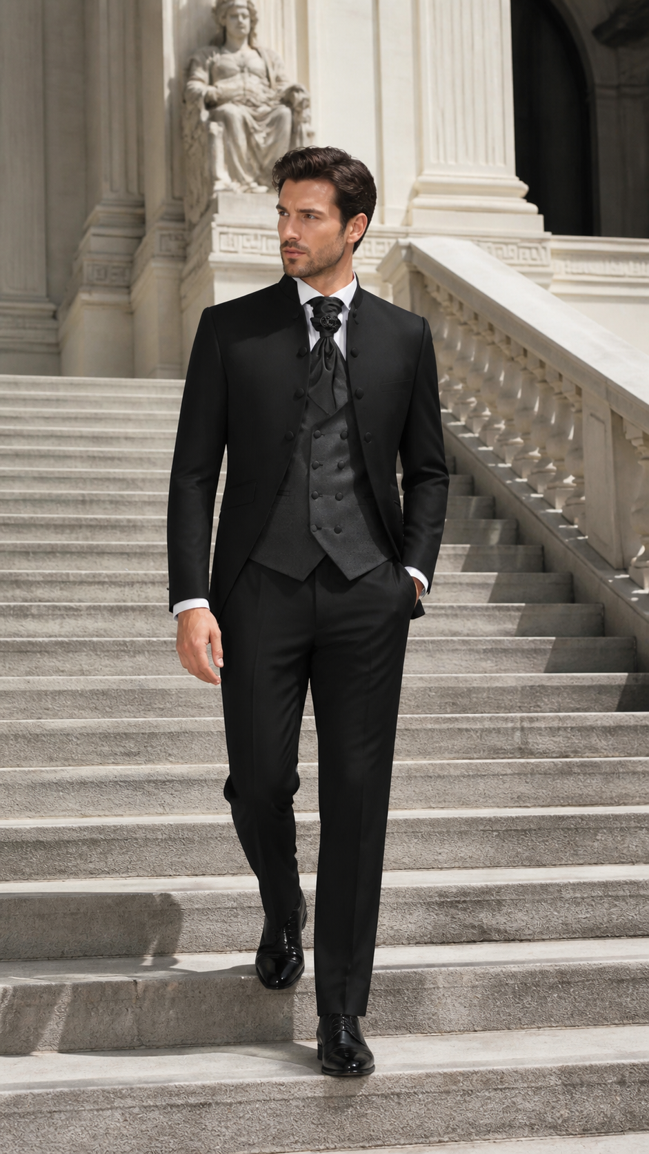 Black Garden Gala Three-Piece Tuxedo