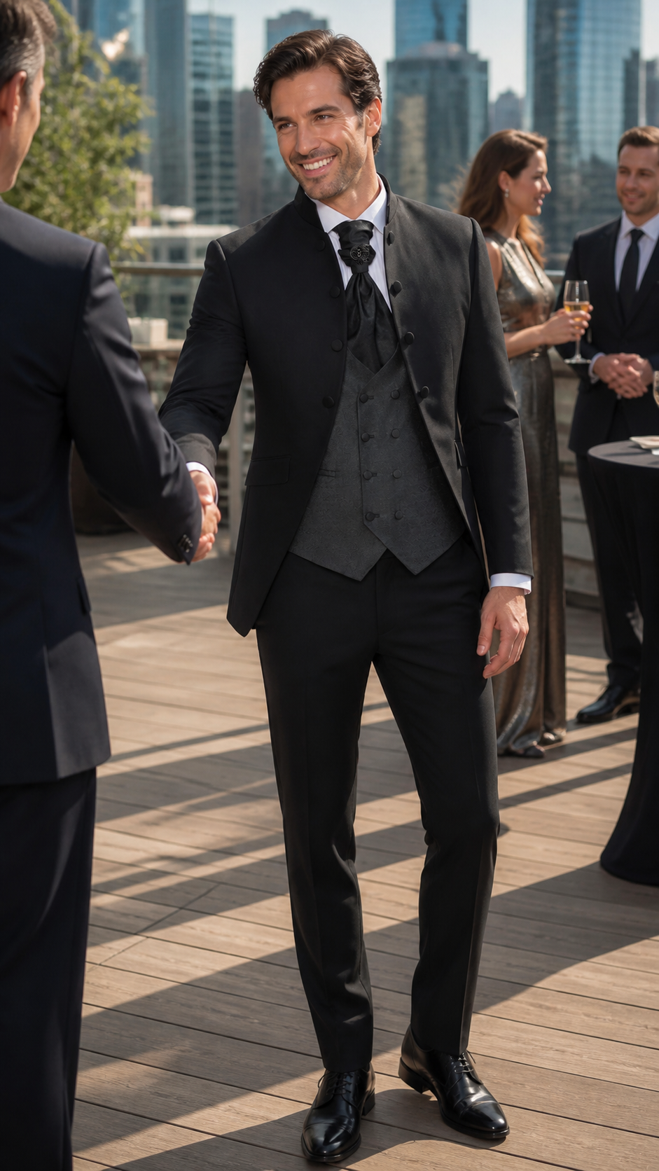 Black Garden Gala Three-Piece Tuxedo