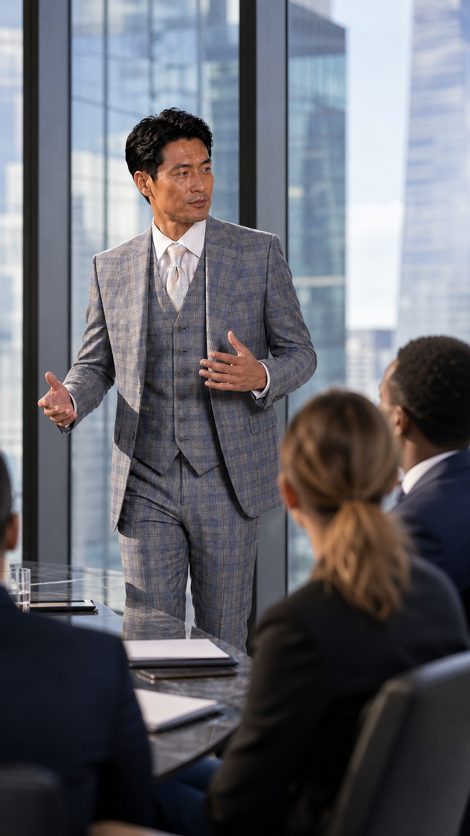 Silver City Plaid Three-Piece Suit