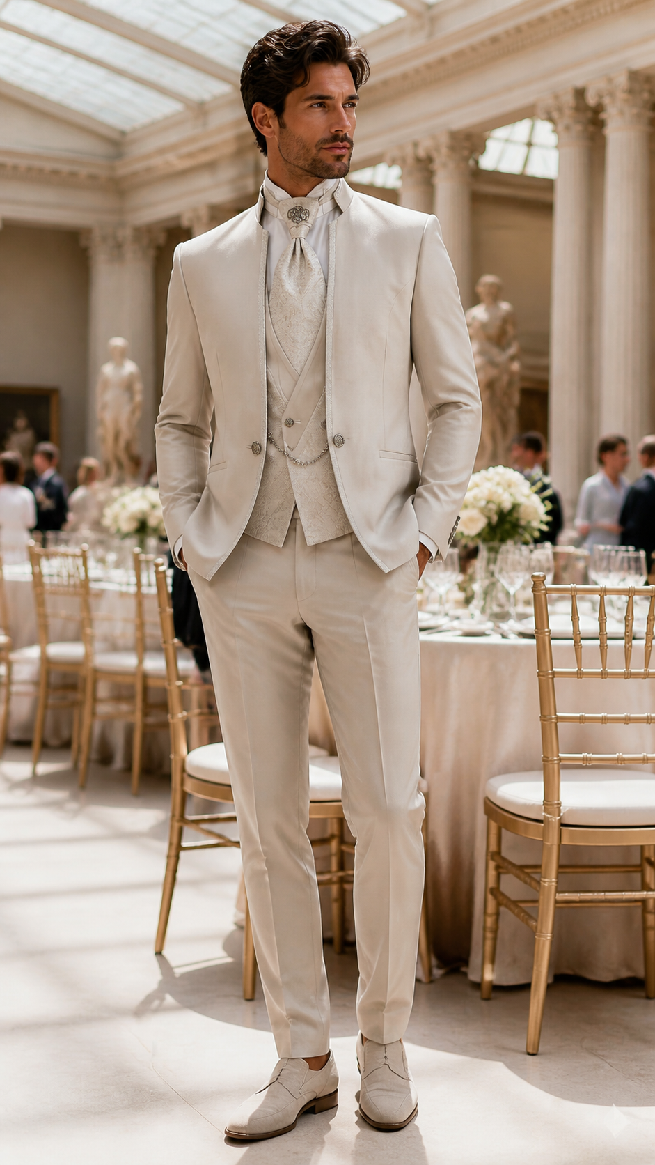 Ivory Regency Three-Piece Tuxedo