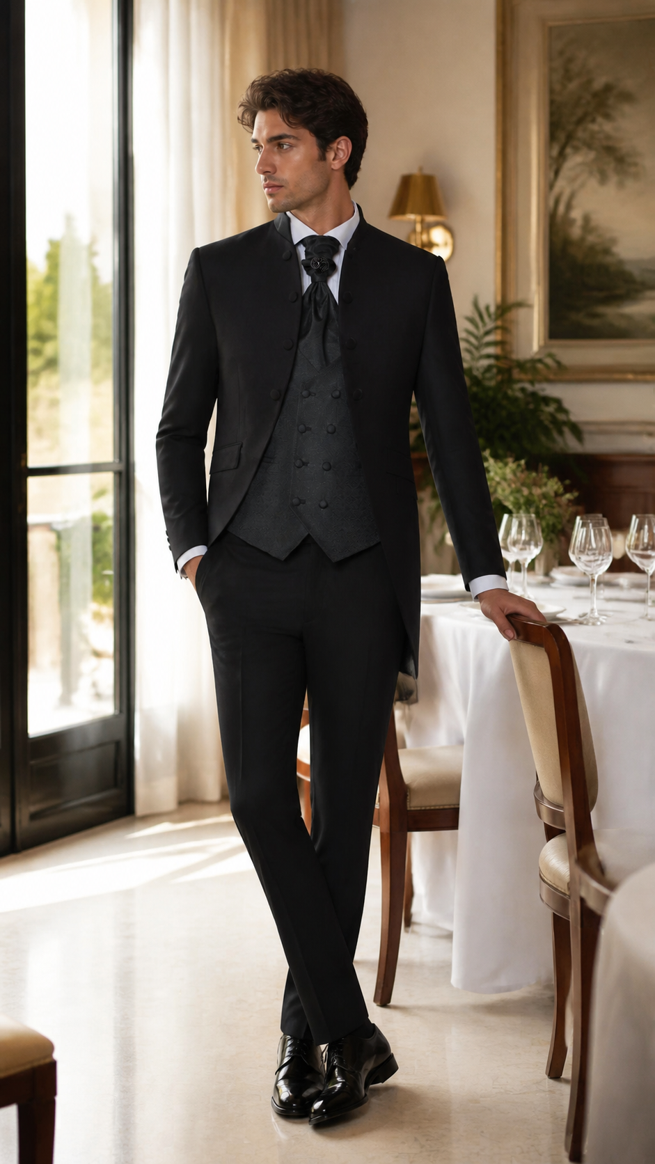 Black Garden Gala Three-Piece Tuxedo