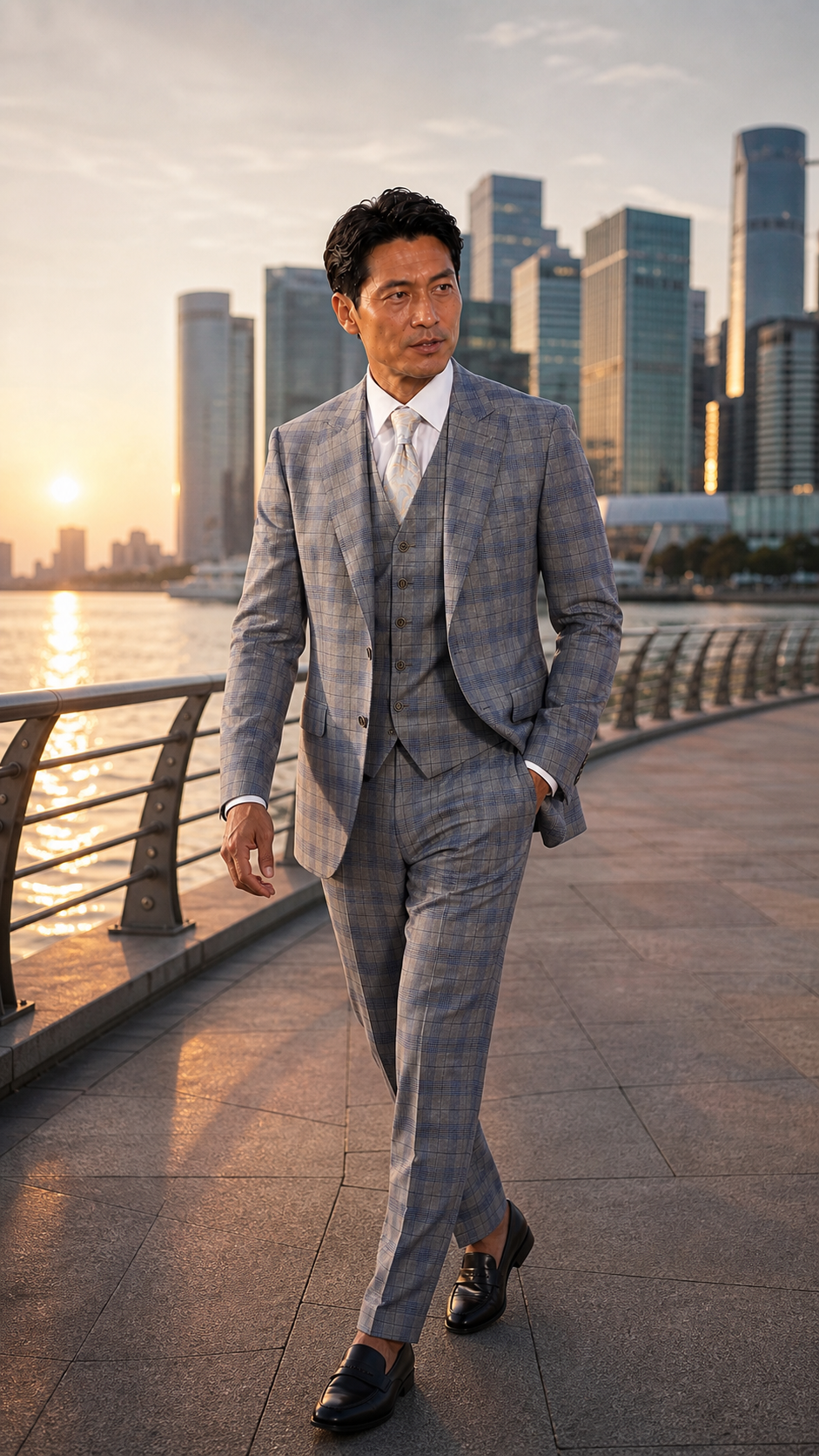 Silver City Plaid Three-Piece Suit
