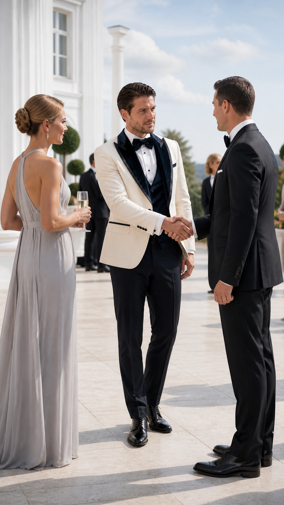 Midnight Gala Ivory & Black Jacquard Tuxedo
