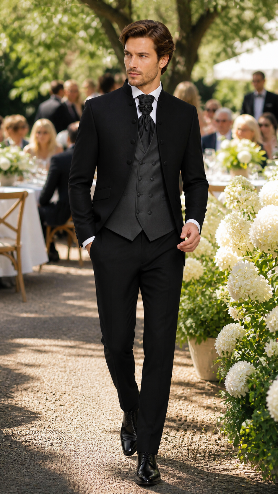 Black Garden Gala Three-Piece Tuxedo