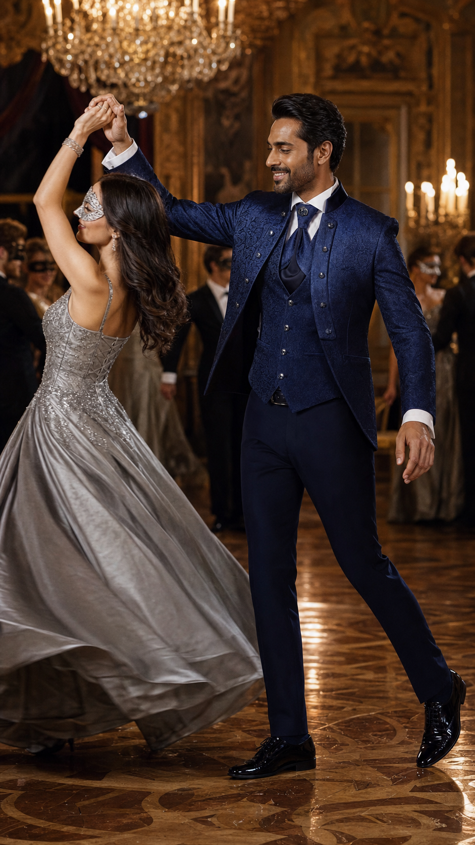 Midnight Concerto Navy Jacquard Formal Suit