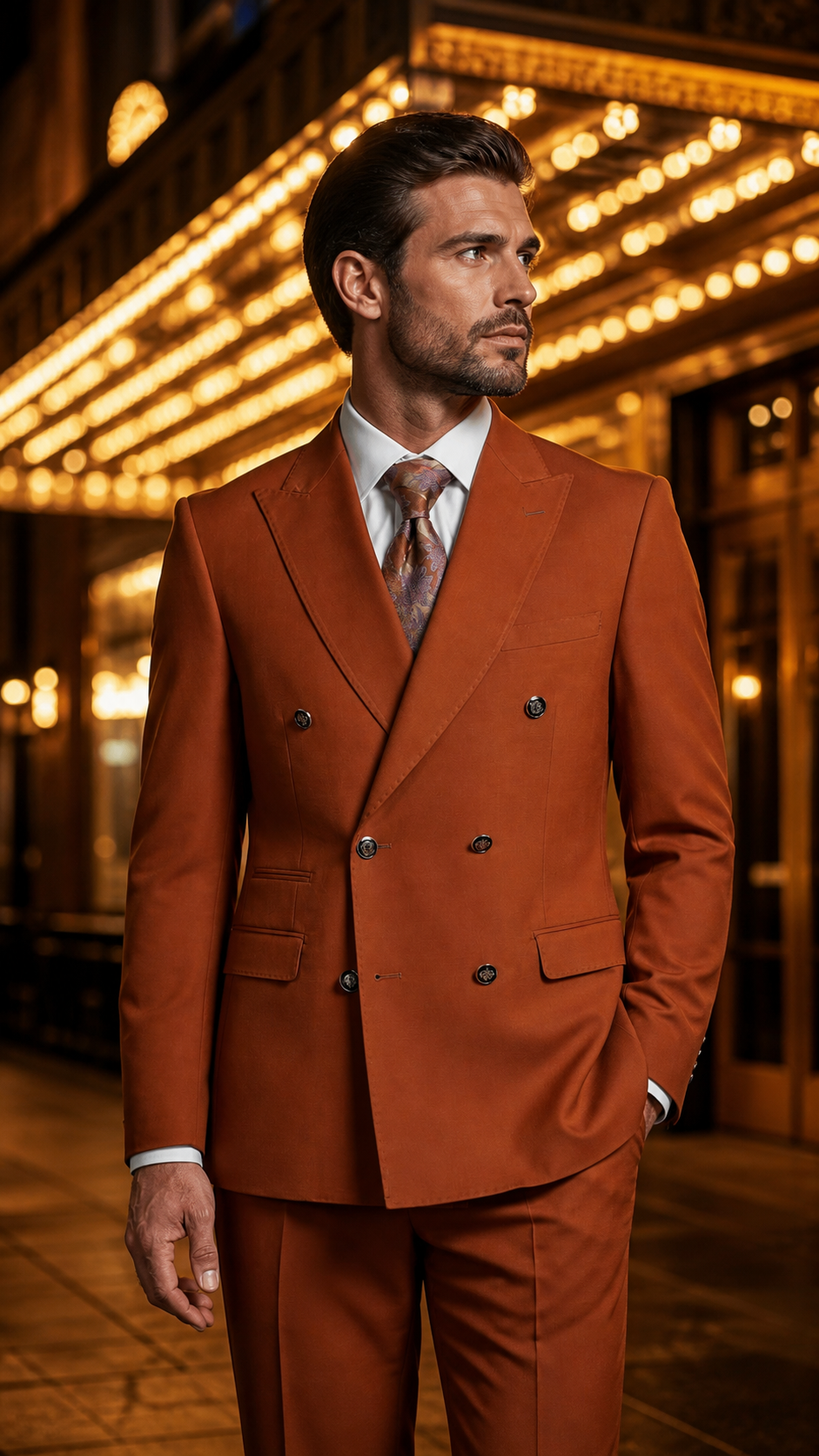 Copper Avenue Rust Double-Breasted Suit