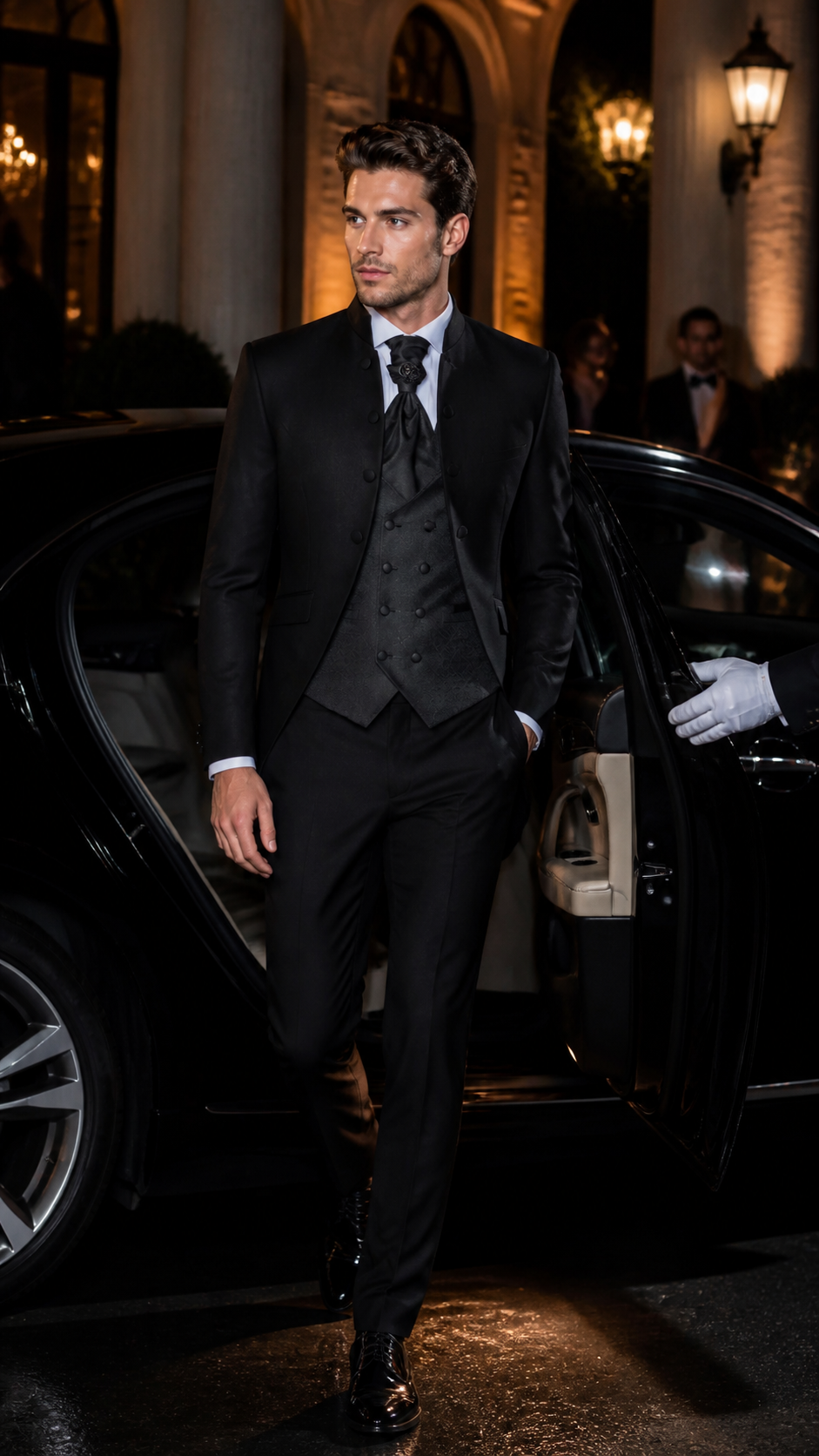 Black Garden Gala Three-Piece Tuxedo