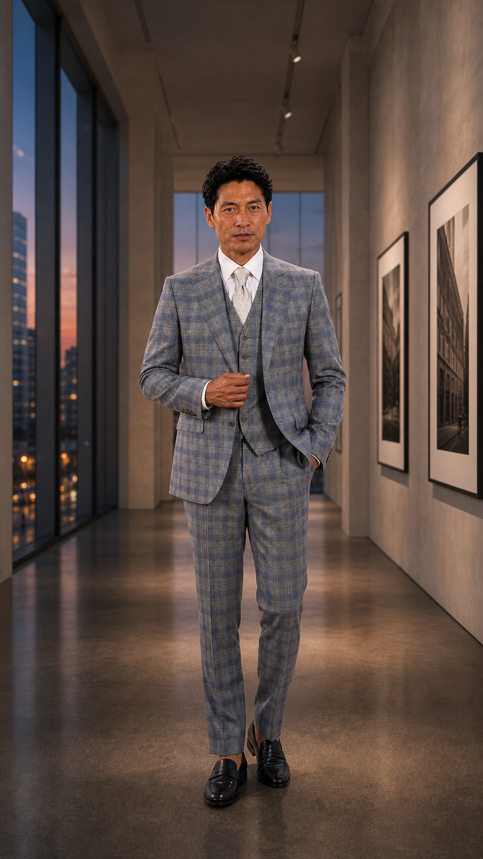 Silver City Plaid Three-Piece Suit