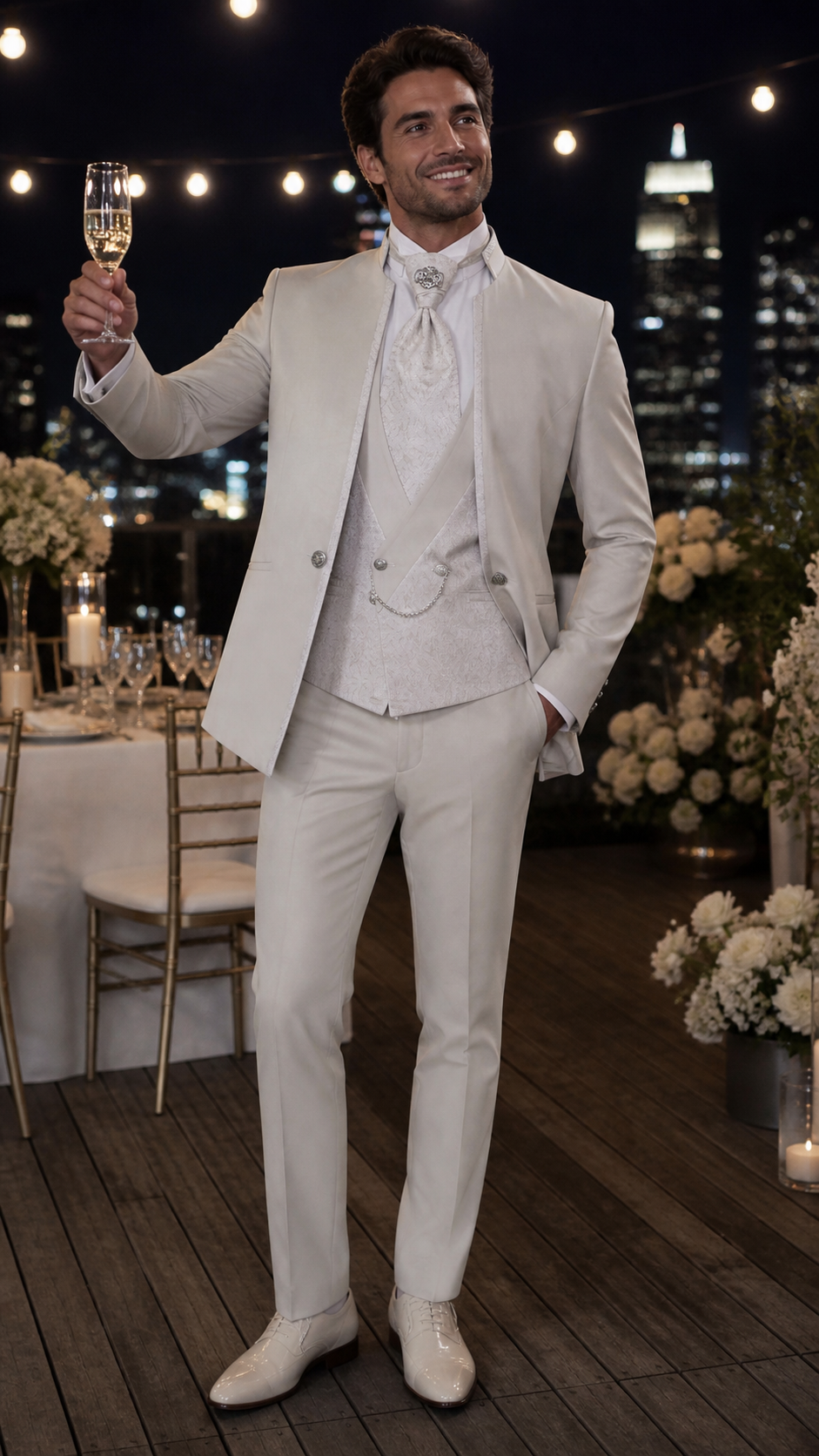Ivory Regency Three-Piece Tuxedo