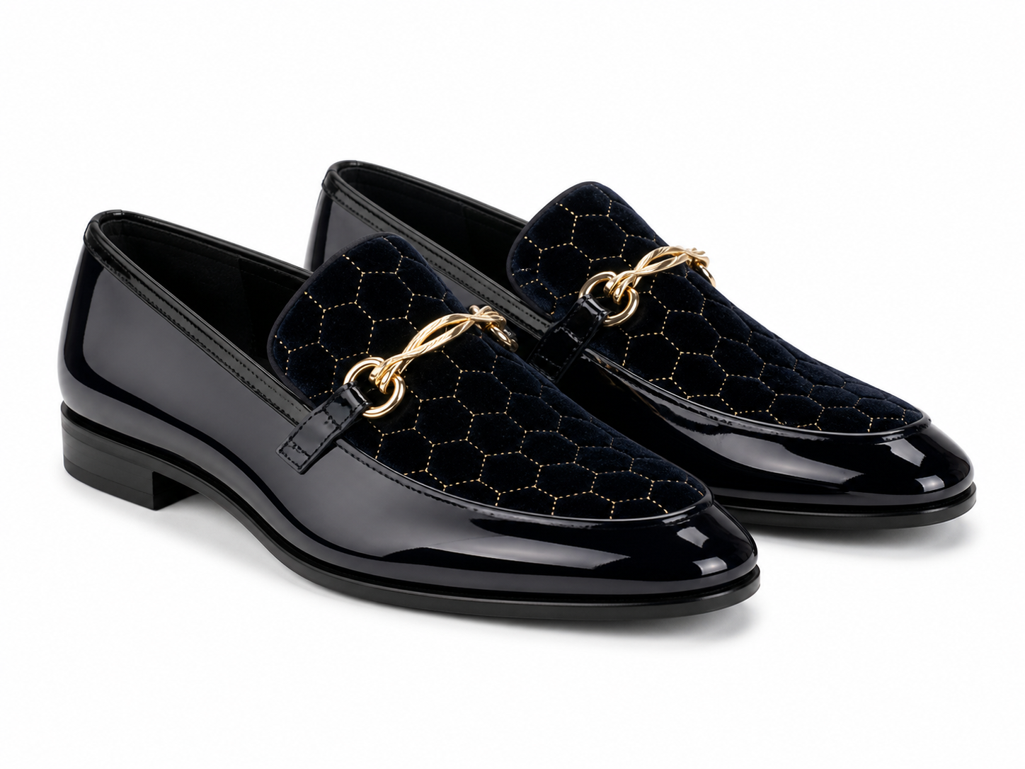 Stacy Adams Black Velvet Gold Bit Loafer