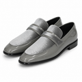 Stacy Adams Silver Velvet Patent Formal Loafer