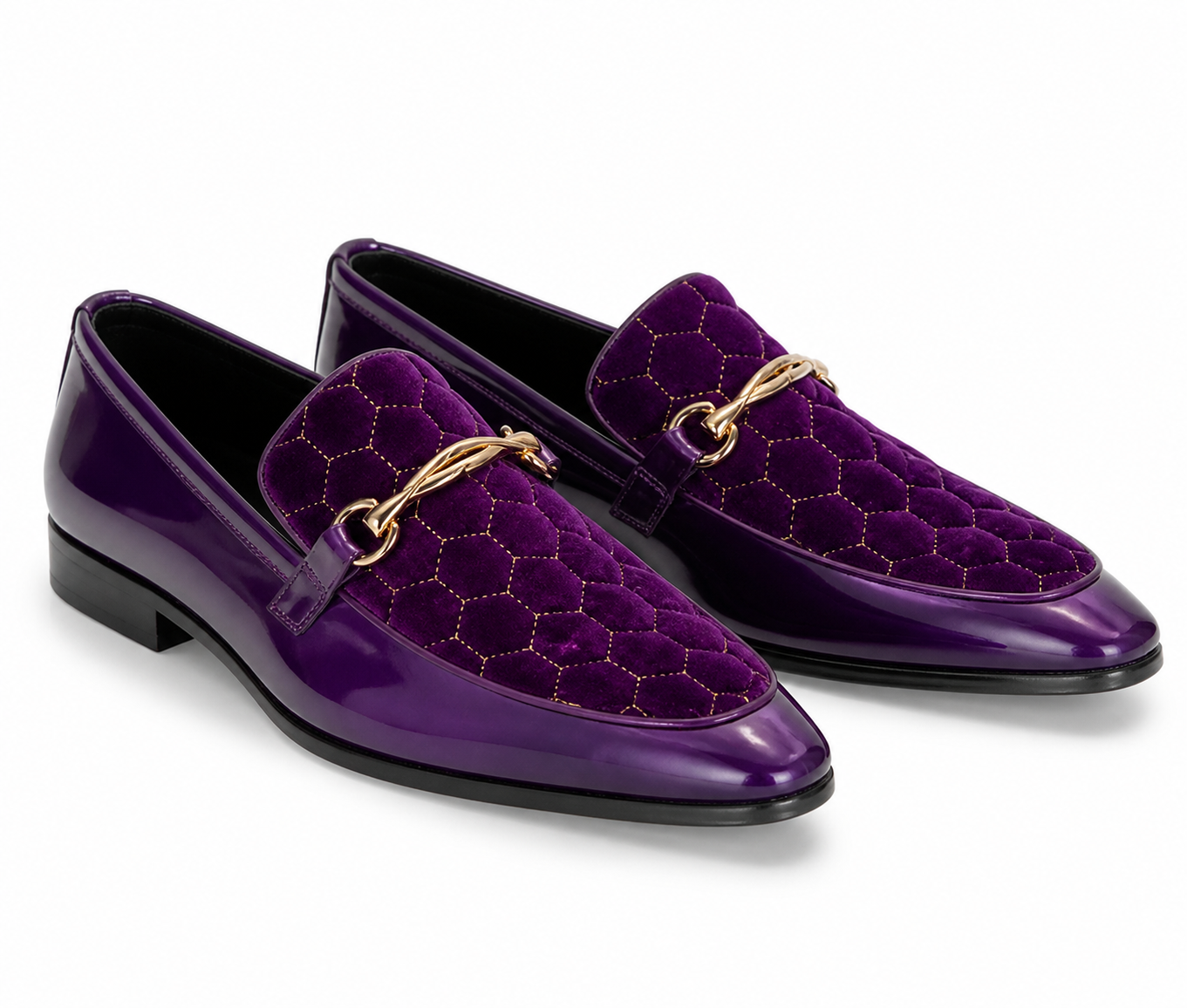 Stacy Adams Purple Velvet Gold Bit Loafer