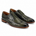 Stacy Adams Gennaro Olive Ostrich-Print Wingtip Oxford