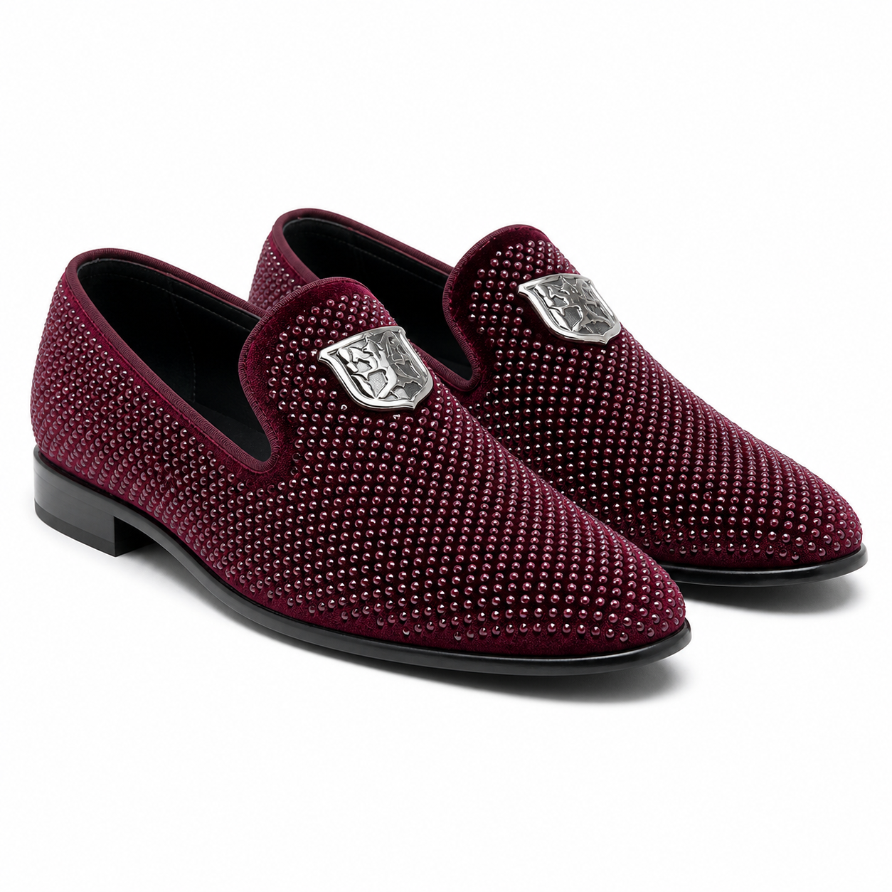 Stacy Adams Burgundy Crystal Crest Formal Loafer
