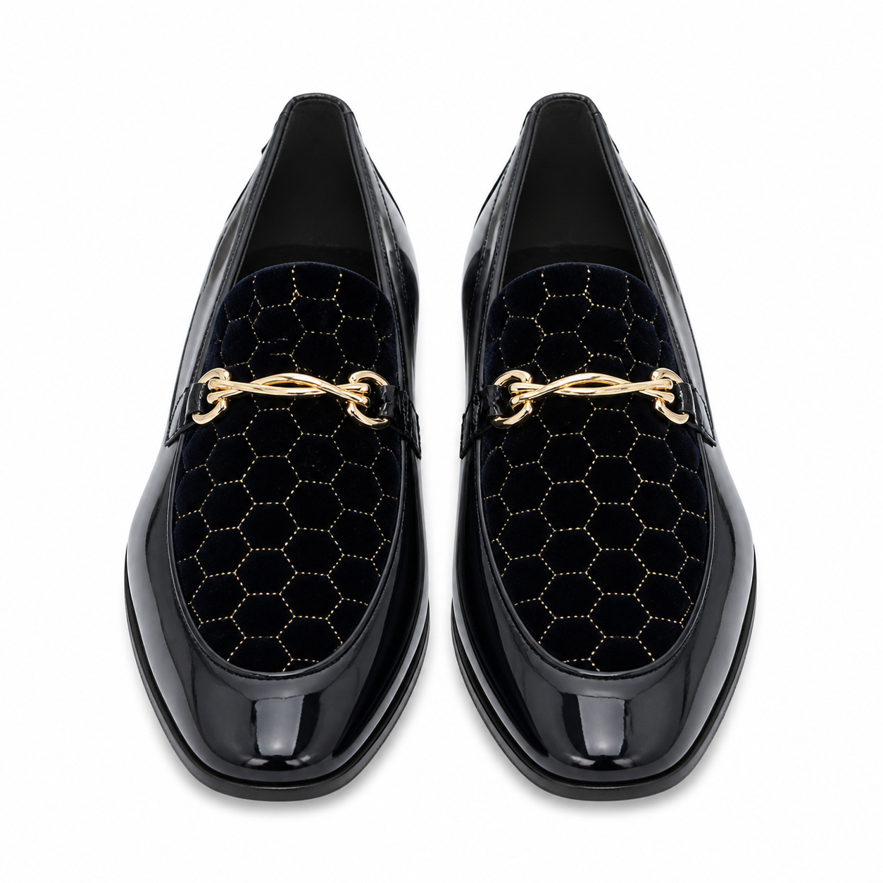 Stacy Adams Black Velvet Gold Bit Loafer