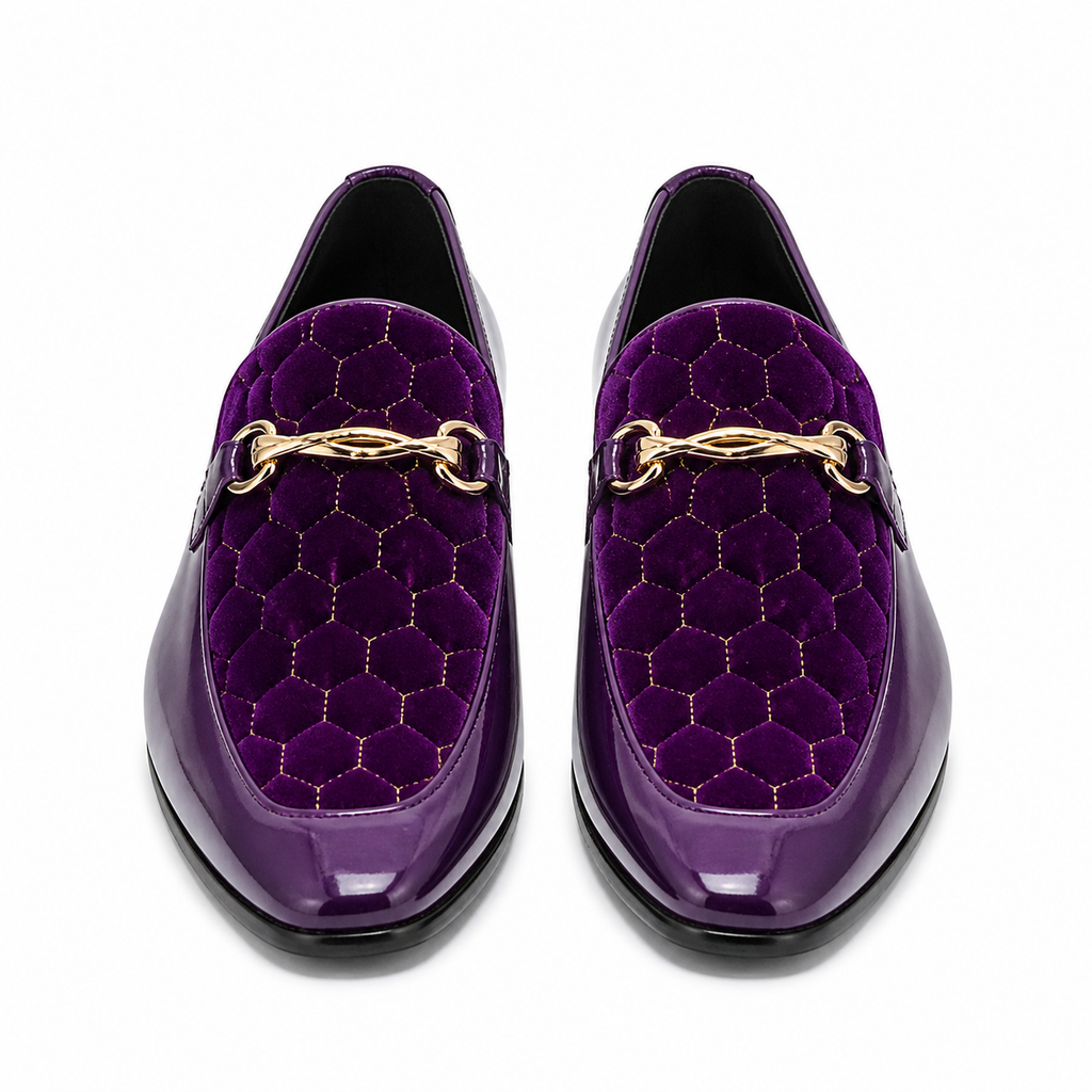 Stacy Adams Purple Velvet Gold Bit Loafer