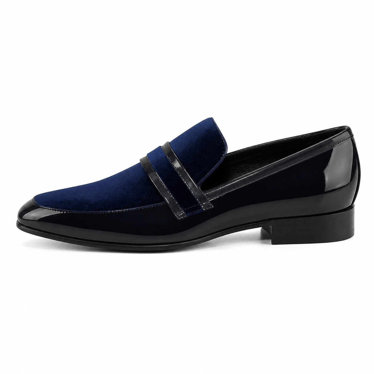 Stacy Adams Navy Velvet Double-Strap Formal Loafer