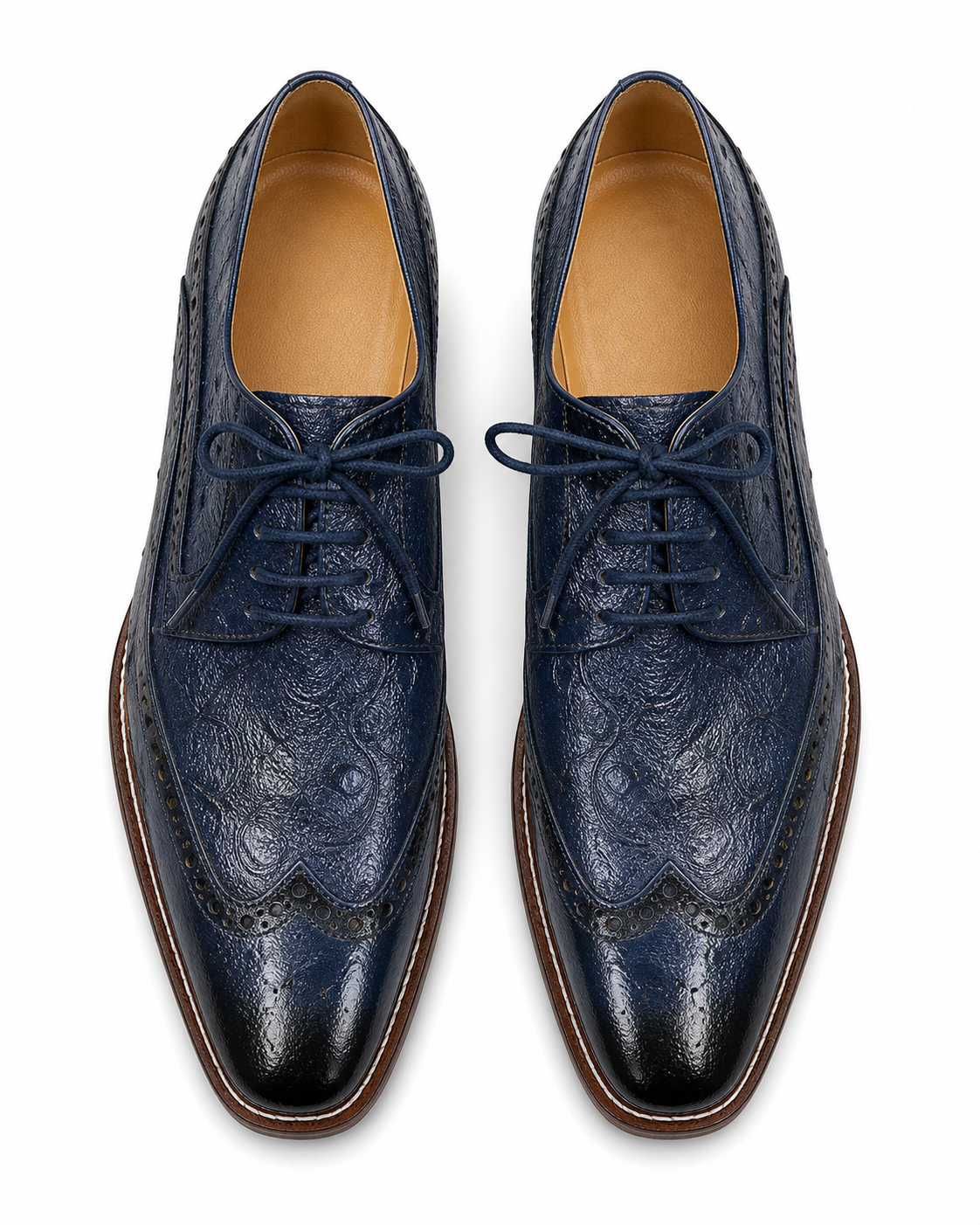 Stacy Adams Navy Paisley-Embossed Formal Oxford