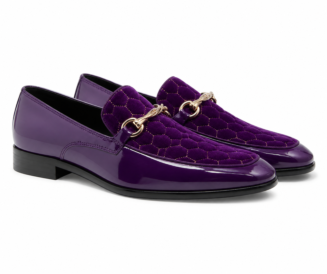 Stacy Adams Purple Velvet Gold Bit Loafer