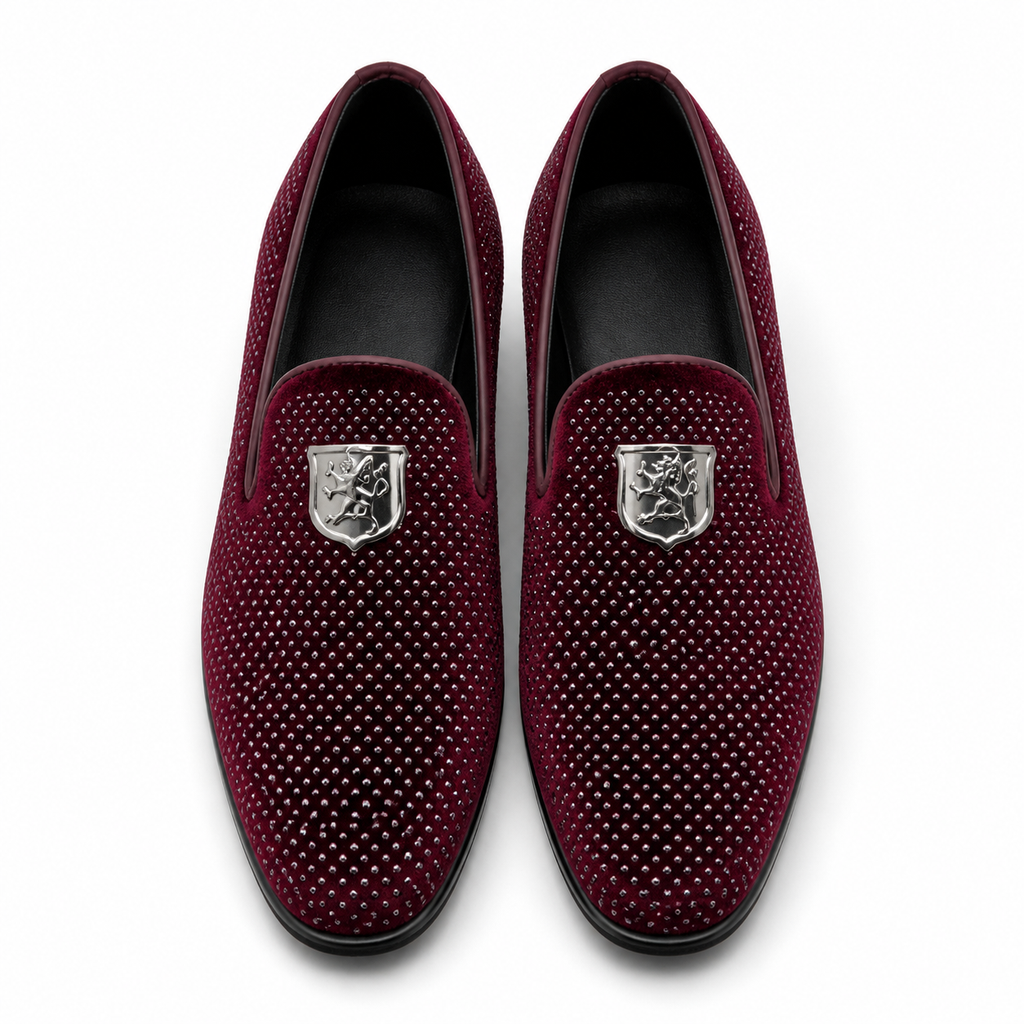 Stacy Adams Burgundy Crystal Crest Formal Loafer