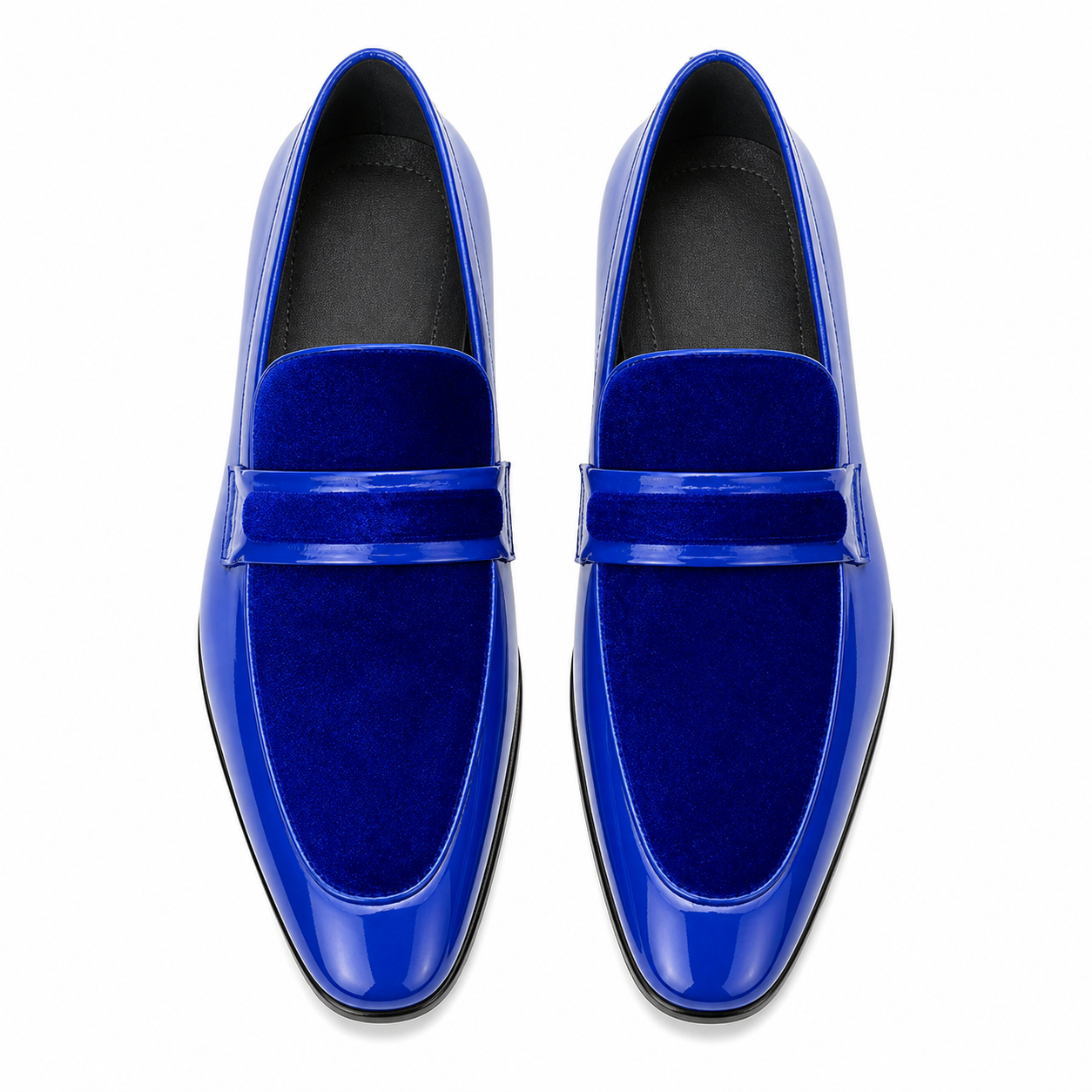 Stacy Adams Royal Blue Velvet Patent Formal Loafer