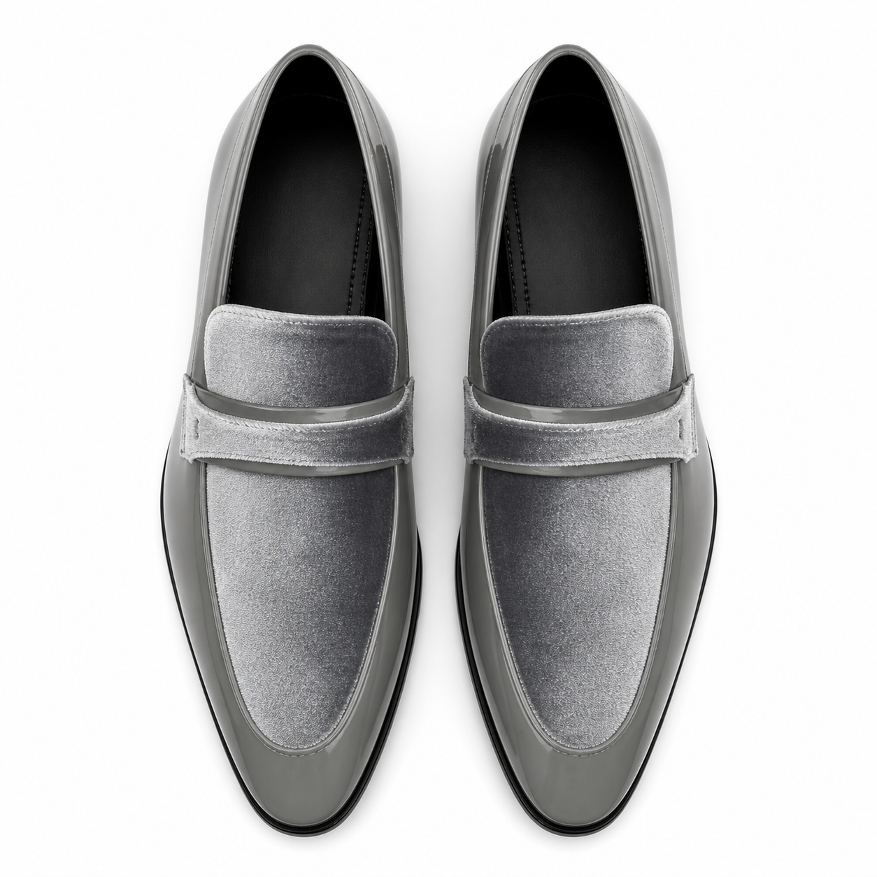 Stacy Adams Silver Velvet Patent Formal Loafer