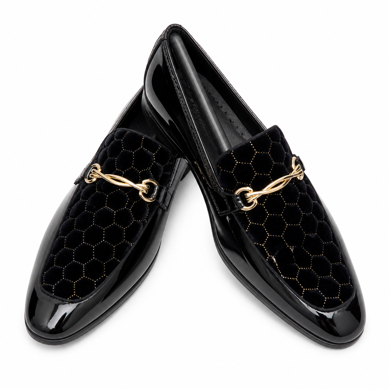 Stacy Adams Black Velvet Gold Bit Loafer