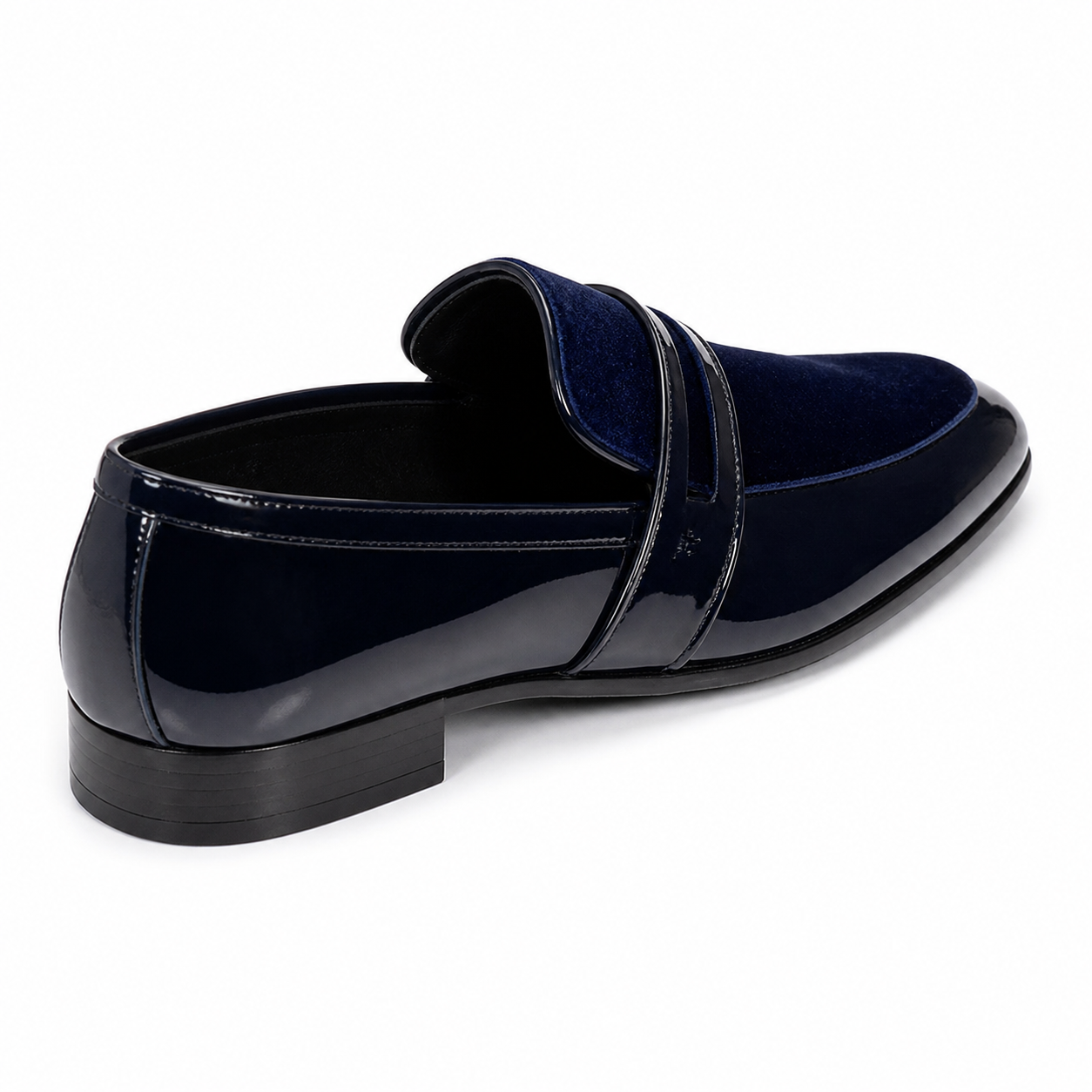 Stacy Adams Navy Velvet Double-Strap Formal Loafer