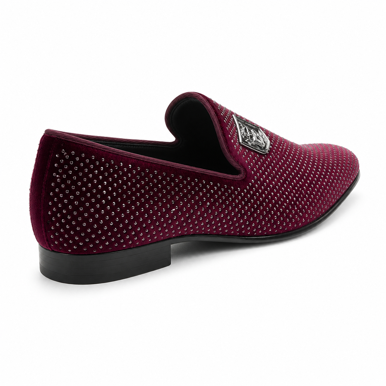Stacy Adams Burgundy Crystal Crest Formal Loafer
