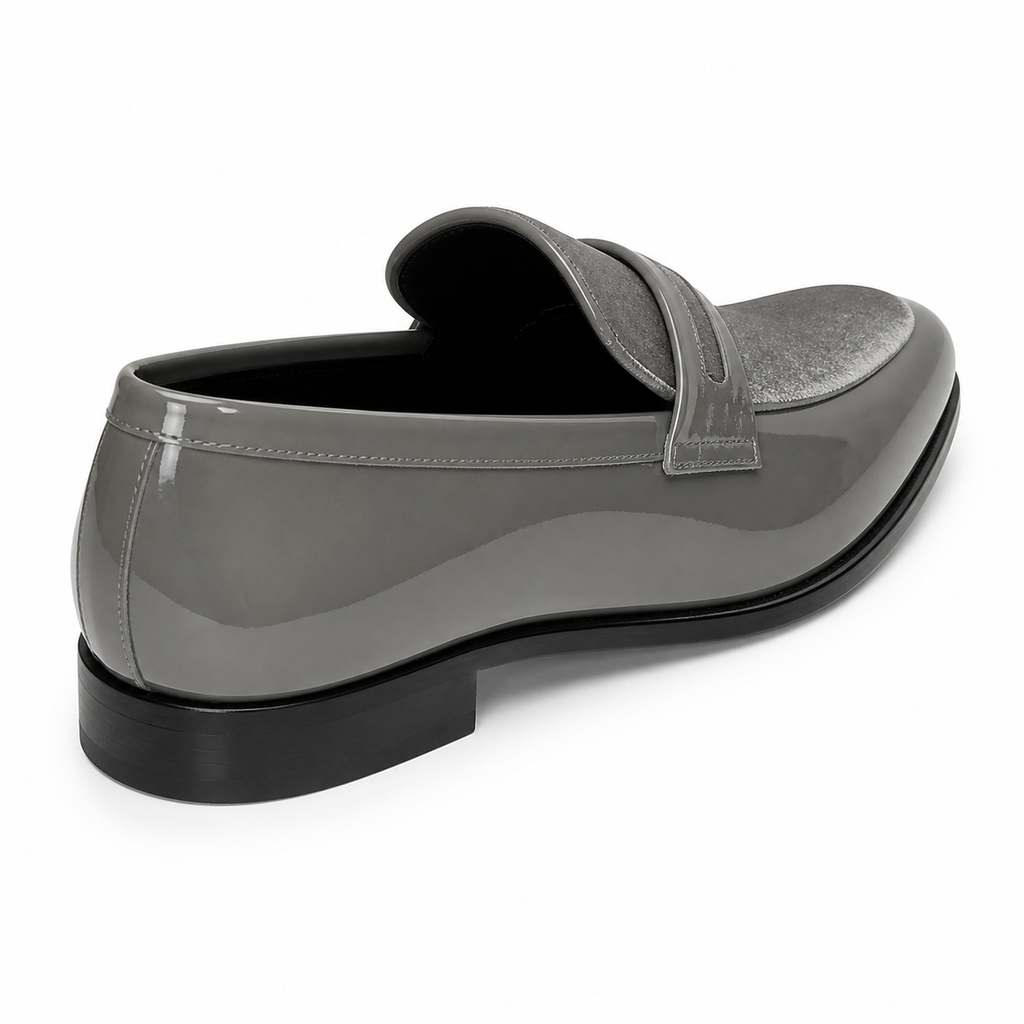 Stacy Adams Silver Velvet Patent Formal Loafer