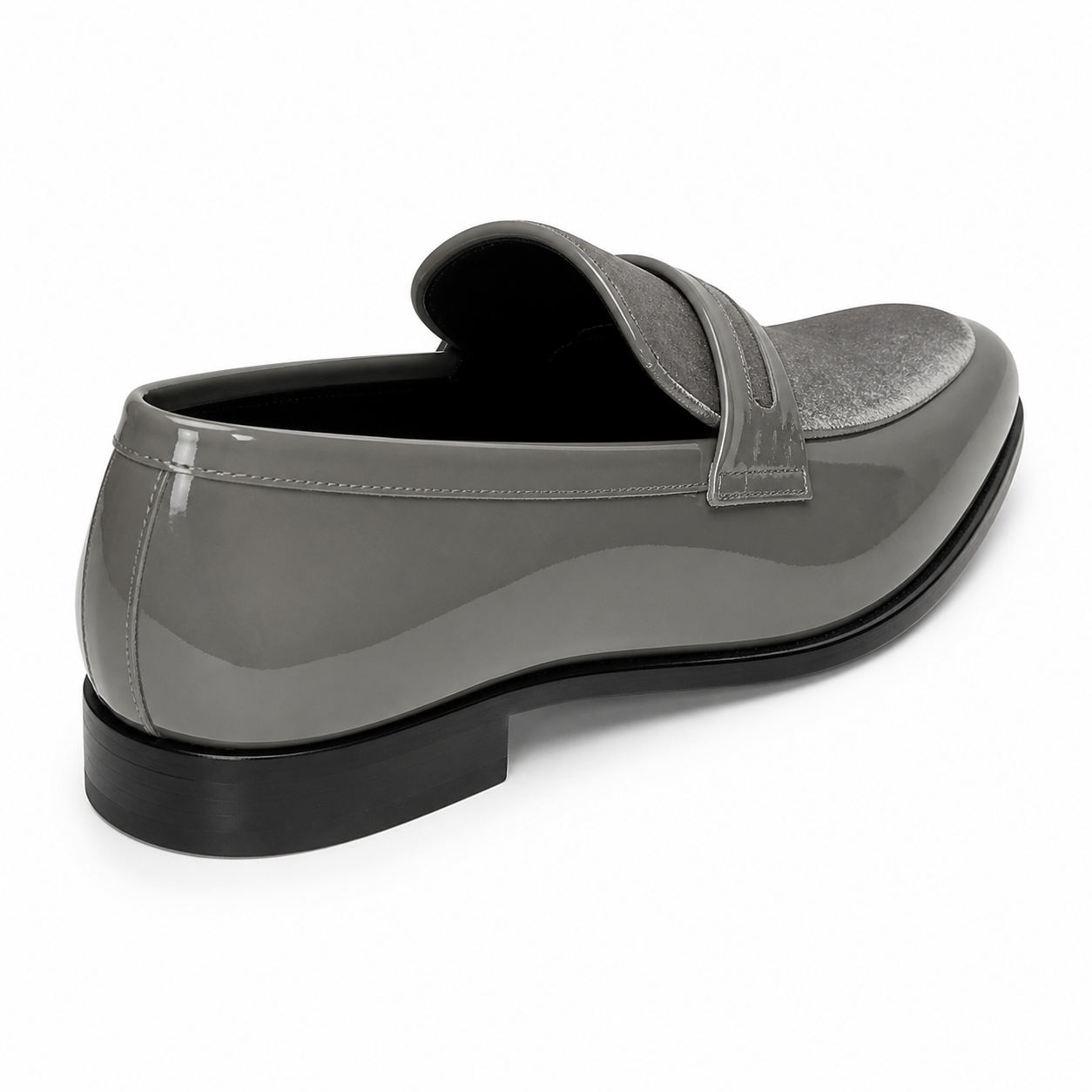 Stacy Adams Silver Velvet Patent Formal Loafer