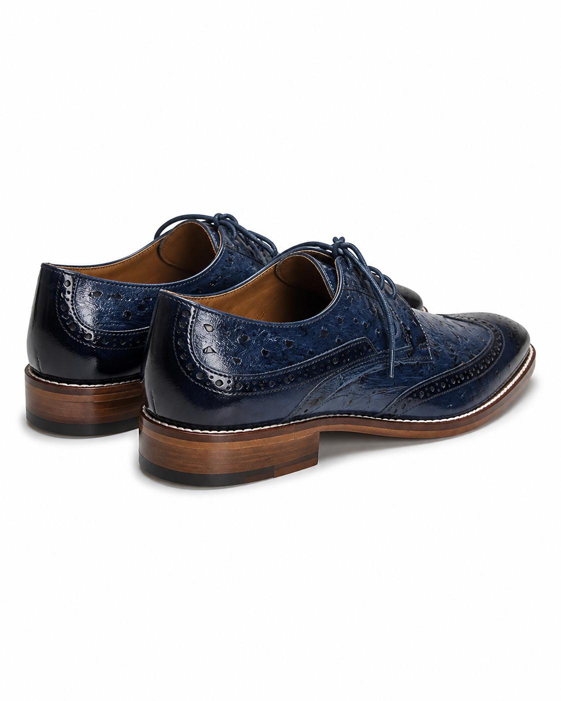 Stacy Adams Navy Paisley-Embossed Formal Oxford