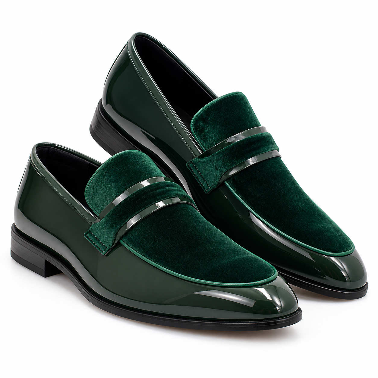 Stacy Adams Emerald Velvet Patent Formal Loafer