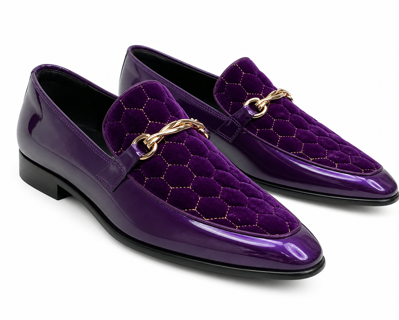 Stacy Adams Purple Velvet Gold Bit Loafer