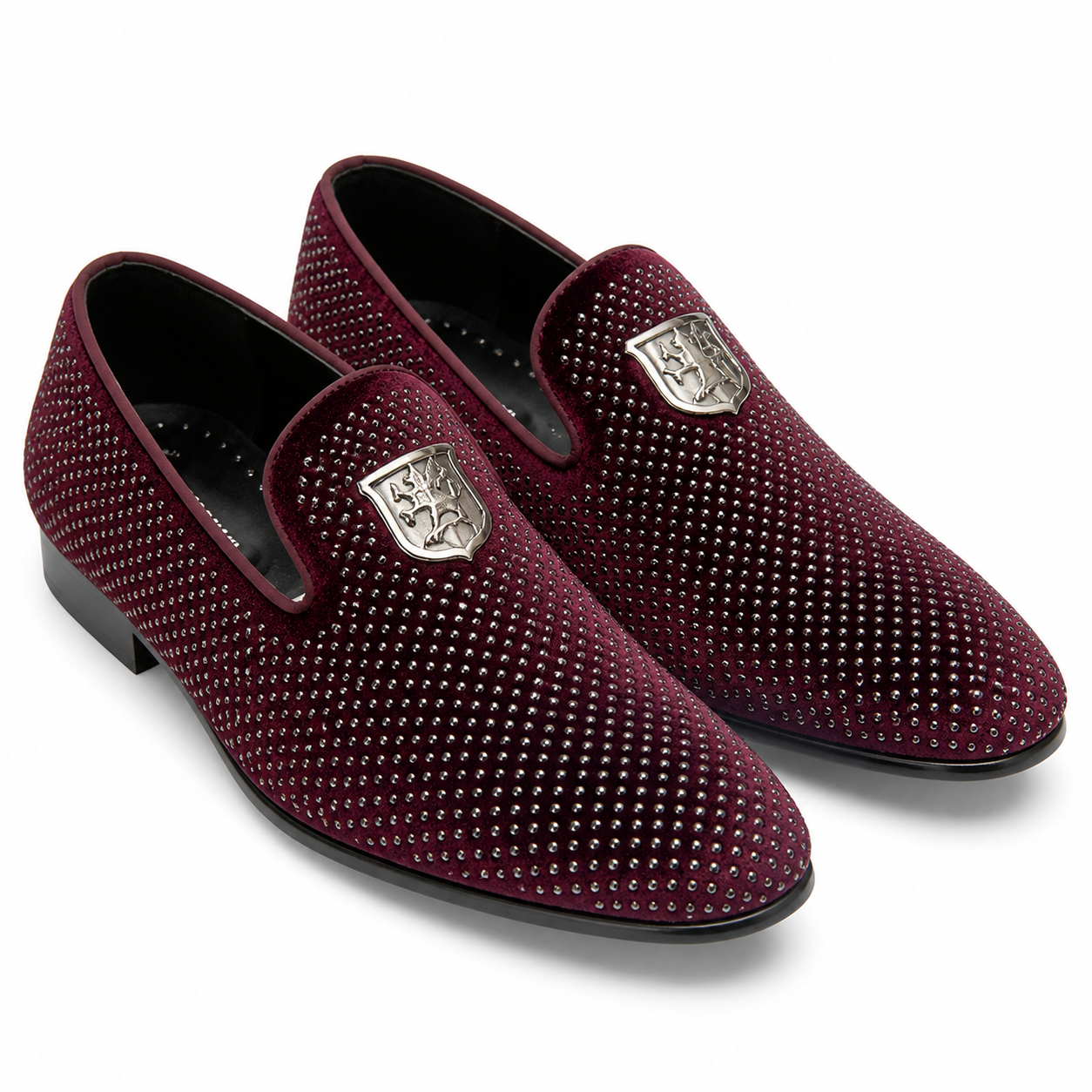 Stacy Adams Burgundy Crystal Crest Formal Loafer