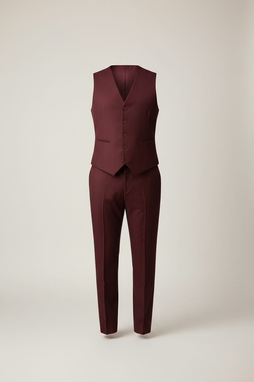 Chaleco burgundy de estudio