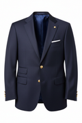 Navy two-button blazer, no model