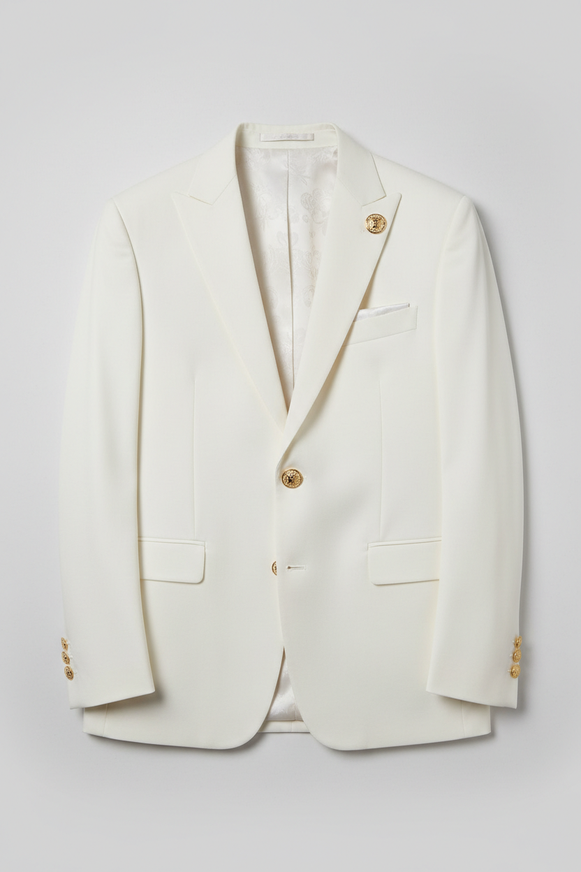 White two-button blazer, no model