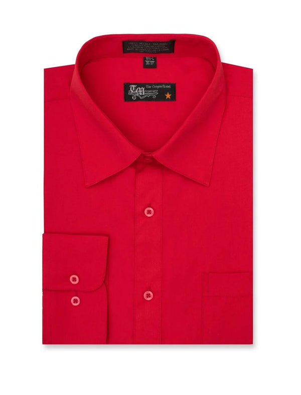 Long Sleeve Dress Shirt - Red
