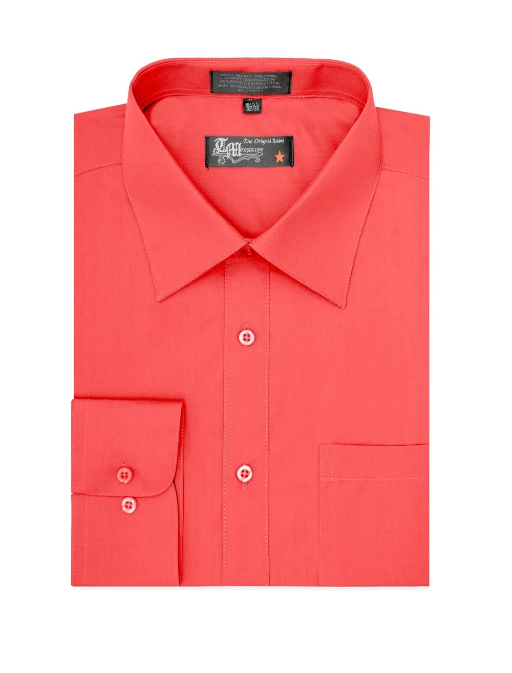 Long Sleeve Dress Shirt - Coral